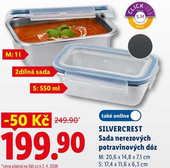 SILVERCREST Sada nerezových potravinových dóz