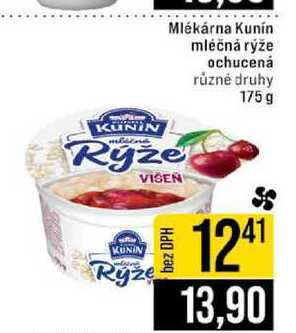 Mlékárna Kunín mléčná rýže ochucená různé druhy 175 g