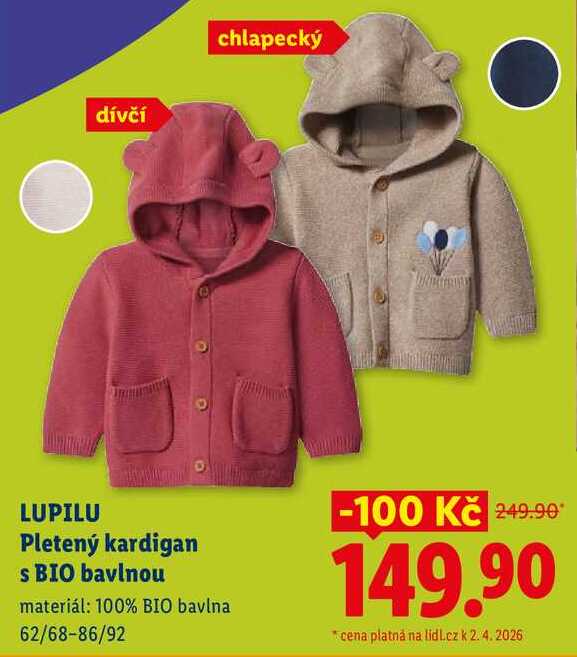 LUPILU Pletený kardigan S BIO bavlnou Lidl