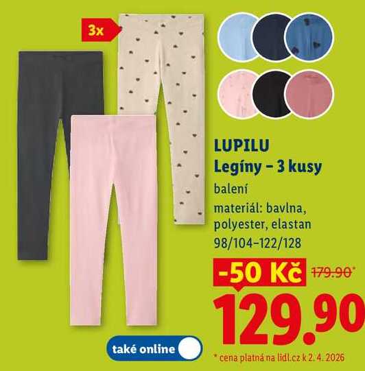 LUPILU Legíny - 3 kusy Lidl