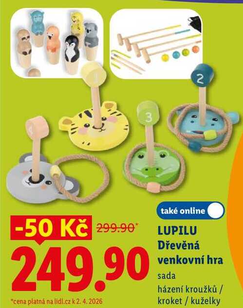 LUPILU Dřevěná sada venkovní hra Lidl