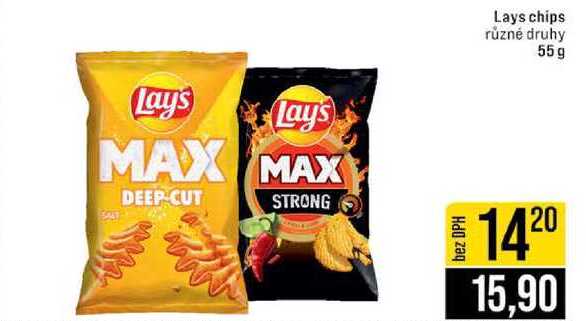 Lays chips různé druhy 55g 