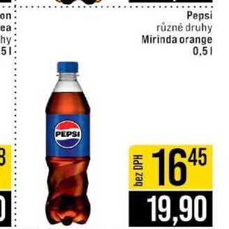 Pepsi různé druhy Mirinda orange 0,5l