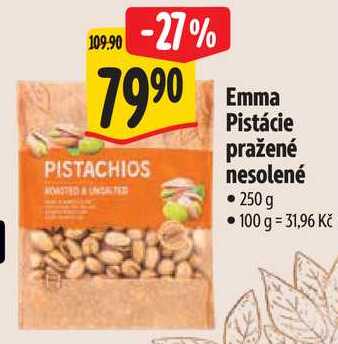Emma Pistácie pražené nesolené, 250 g