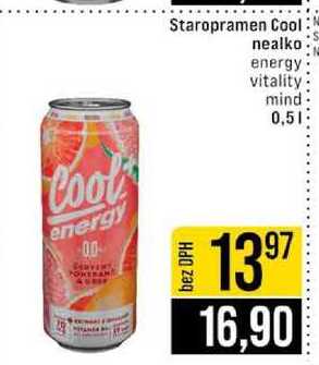Staropramen Cool nealko energy vitality mind 0,5l