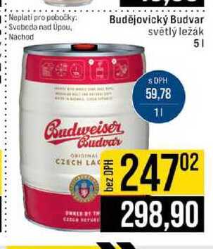 Budějovický Budvar světlý ležák 5l