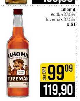 Lihomil Vodka 37.5% Tuzemák 37,5% 0,5l