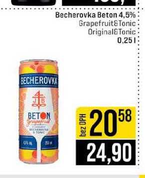 Becherovka Beton 4,5 % Grapefruit&Tonic Original&Tonic 0,25l