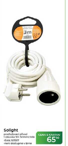 Solight prodlužovací přívod 1 zásuvka 3m