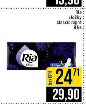 Ria vložky classic night 9 ks JIP