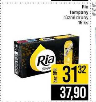 Ria tampony různé druhy 16 ks JIP