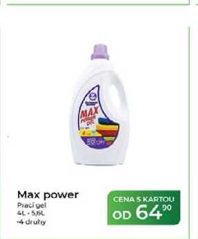 Max power Prací gel 4L +5,6L -4 druhy