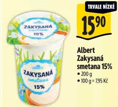 Albert Zakysaná smetana 15%, 200 g