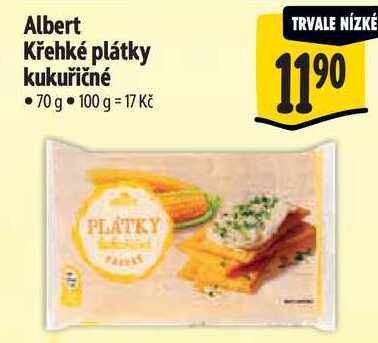 Albert Křehké plátky kukuřičné, 70 G