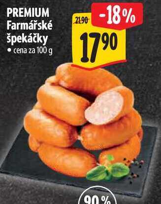 PREMIUM Farmářské špekáčky, cena za 100 g 
