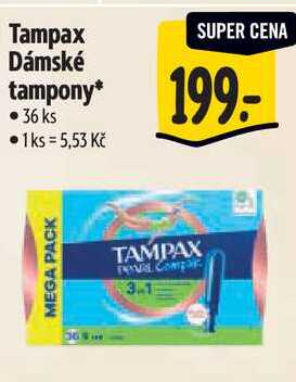 Tampax Dámské tampony, 36 ks
