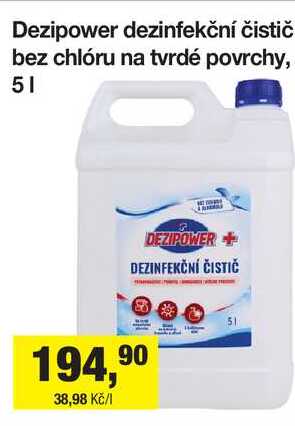 Dezipower dezinfekční čistič bez chlóru na tvrdé povrchy, 5 l Šlak