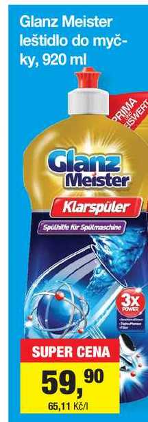 Glanz Meister leštidlo do myčky, 920 ml Šlak
