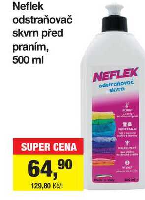 Neflek odstraňovač skvrn před praním, 500 ml