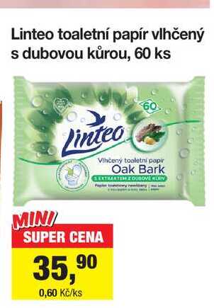 Linteo toaletní papír vlhčený s dubovou kůrou, 60 ks Šlak