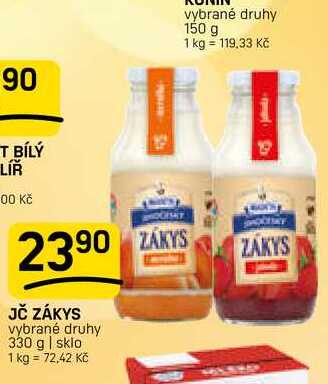 JČ ZÁKYS vybrané druhy 330 g