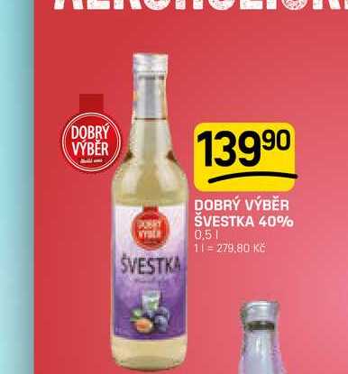 DOBRÝ VÝBĚR ŠVESTKA 40% 0,5l