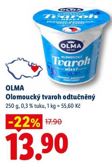 OLMA Olomoucký tvaroh odtučněný, 250 g