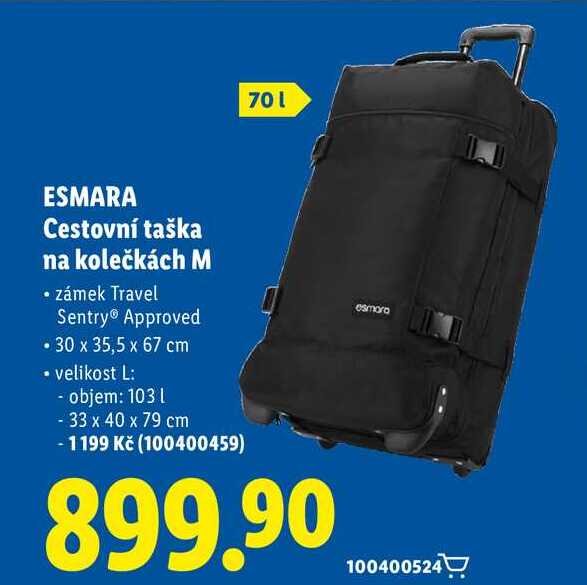 ESMARA Cestovní taška na kolečkách M  