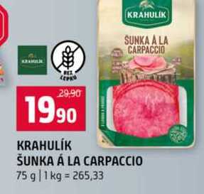 KRAHULIK ŠUNKA Á LA CARPACCIO 75 g