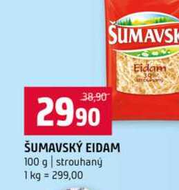 ŠUMAVSKÝ EIDAM 100 g strouhaný 
