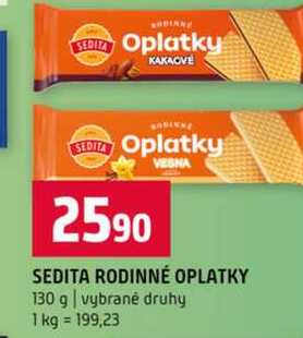 VESNA SEDITA RODINNÉ OPLATKY 130 g vybrané druhy