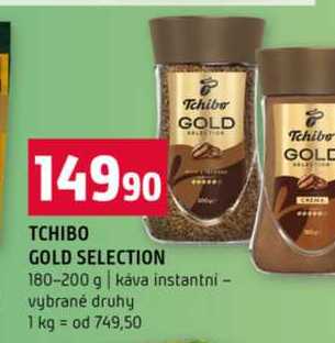 TCHIBO GOLD SELECTION 180-200 g káva instantni vybrané druhy