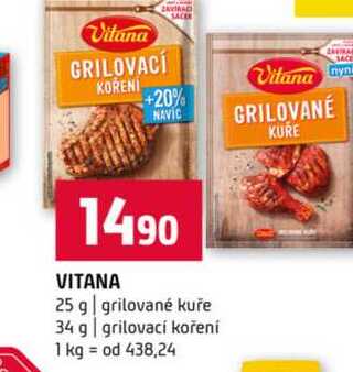 VITANA 25 g grilované kuře 34 g grilovací koření