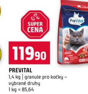 PREVITAL 1,4 kg granule pro kočky vybrané druhy