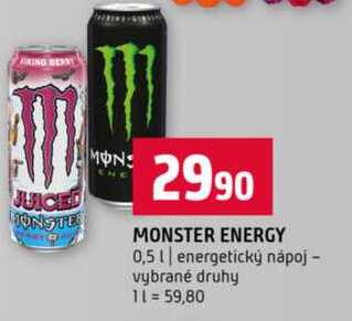 MONSTER ENERGY 0,5l energetický nápoj vybrané druhy 