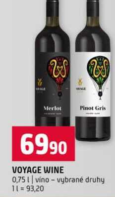 VOYAGE WINE 0,75l vino vybrané druhy