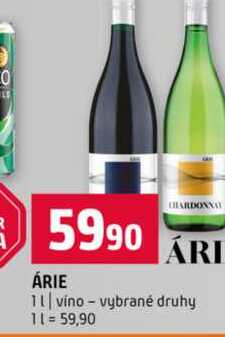ÁRIE CHARDONNA 1l víno vybrané druhy