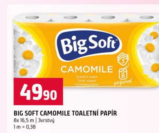 BIG SOFT CAMOMILE TOALETNÍ PAPÍR 8x 16,5 m 3vrstvý