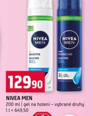NIVEA MEN 200 ml gel na holení vybrané druhy Terno