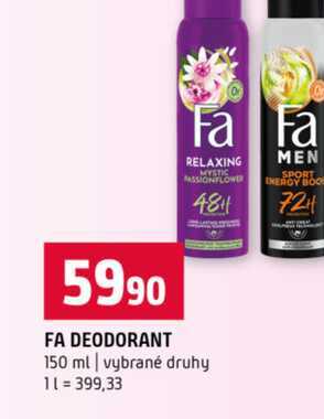 FA DEODORANT 150 ml vybrané druhy Terno