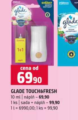 GLADE TOUCH&FRESH 10 ml náplň 1 ks sada + náplň Terno
