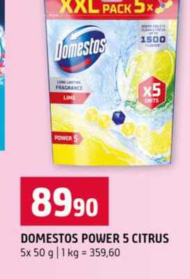 DOMESTOS POWER 5 CITRUS 5x 50 g Terno