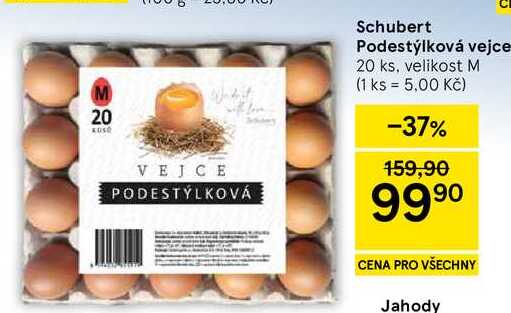 Schubert Podestýlková vejce, 20 ks, velikost M 