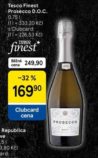 Tesco Finest Prosecco D.O.C., 0.75 l