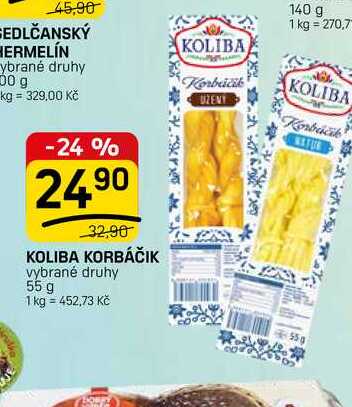 KOLIBA KORBÁČIK vybrané druhy 55 g 