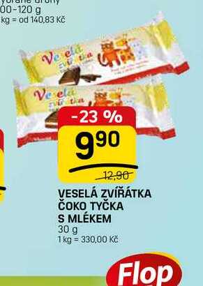 VESELÁ ZVÍŘÁTKA ČOKO TYČKA S MLÉKEM 30 g