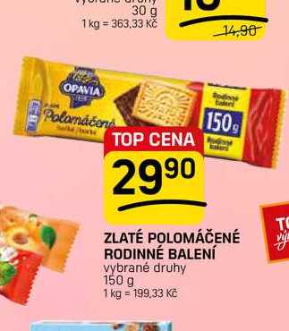 ZLATÉ POLOMÁČENÉ RODINNÉ BALENÍ vybrané druhy 150 g