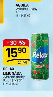 RELAX LIMONÁDA vybrané druhy 0,33 || plech