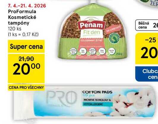 ProFormula Kosmetické tampóny, 120 ks Tesco