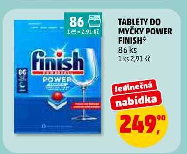 TABLETY DO MYČKY POWER FINISH, 86 ks Penny Market